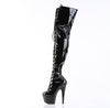 ADORE-3023 Plateau Overknee Stiefel - Schwarz | Pleaser
