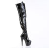ADORE-3023 Plateau Overknee Stiefel - Schwarz | Pleaser