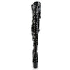ADORE-3028 Plateau Overknee Stiefel Schwarz Lack | Pleaser