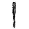 ADORE-3028 Plateau Overknee Stiefel Schwarz Lack | Pleaser