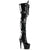 ADORE-3028 Plateau Overknee Stiefel Schwarz Lack | Pleaser