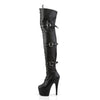 ADORE-3028 Plateau Overknee Stiefel Schwarz Matt | Pleaser