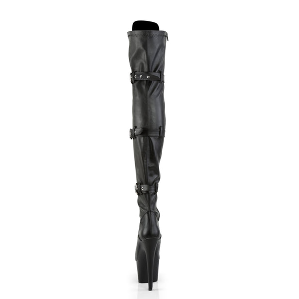 ADORE-3028 Plateau Overknee Stiefel Schwarz Matt | Pleaser