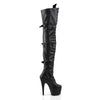 ADORE-3028 Plateau Overknee Stiefel Schwarz Matt | Pleaser