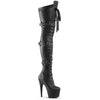 ADORE-3028 Plateau Overknee Stiefel Schwarz Matt | Pleaser
