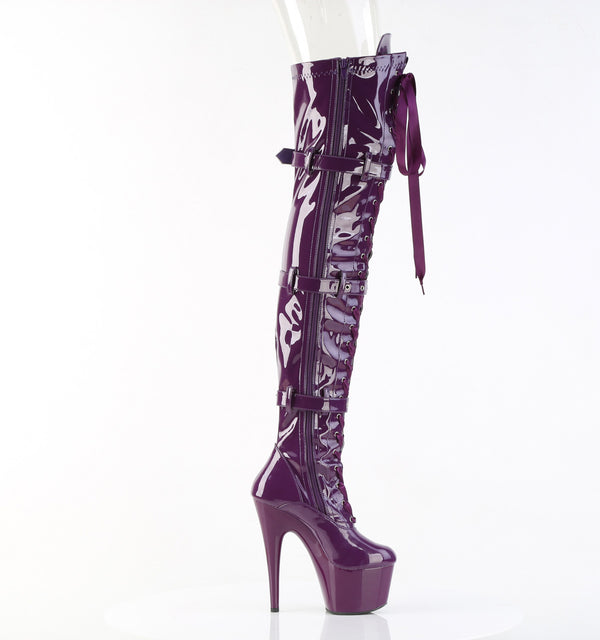 ADORE-3028 Stiefeletten Plateauschuhe Lila | Pleaser