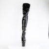 ADORE-3055 Plateau Overknee Stiefel Schwarz Lack | Pleaser