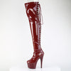 ADORE-3063 Plateau Overknee Stiefel Dunkel Rot Lack | Pleaser