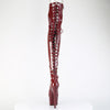 ADORE-3063 Plateau Overknee Stiefel Dunkel Rot Lack | Pleaser