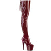 ADORE-3063 Plateau Overknee Stiefel Dunkel Rot Lack | Pleaser