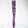 ADORE-3063 Plateau Overknee Stiefel Dunkel Violett Lack | Pleaser