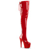 ADORE-3063 Stiefeletten Plateauschuhe Rot | Pleaser