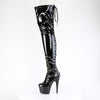 ADORE-3850 Plateau Overknee Stiefel Schwarz Lack | Pleaser