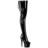 ADORE-3850 Plateau Overknee Stiefel Schwarz Lack | Pleaser