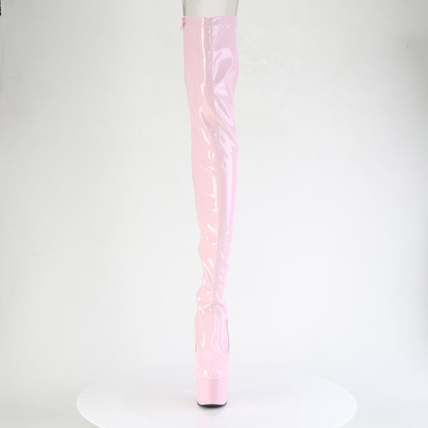 ADORE-3850 Plateau Overknee Stiefel Rosa | Pleaser
