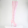 ADORE-3850 Plateau Overknee Stiefel Rosa | Pleaser