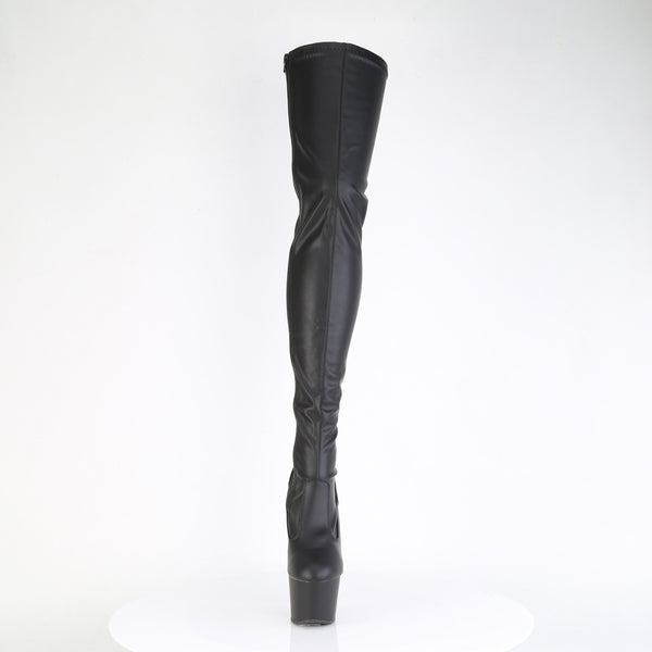 ADORE-3850 Plateau Overknee Stiefel Schwarz Matt | Pleaser