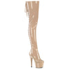 ADORE-3850 Plateau Overknee Stiefel Beige | Pleaser
