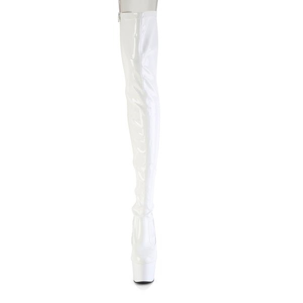 ADORE-3850 Plateau Overknee Stiefel Weiß | Pleaser