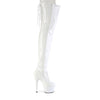 ADORE-3850 Plateau Overknee Stiefel Weiß | Pleaser