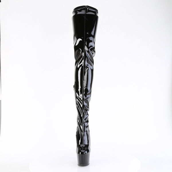 ADORE-4000 Plateau Overknees Stiefel - Schwarz Lack | Pleaser