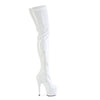 ADORE-4000 - Plateau Overknee Stiefel - Weiß Lack | Pleaser