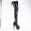 ADORE-4000SLT - Plateau Overknee Stiefel - Schwarz Lack | Pleaser