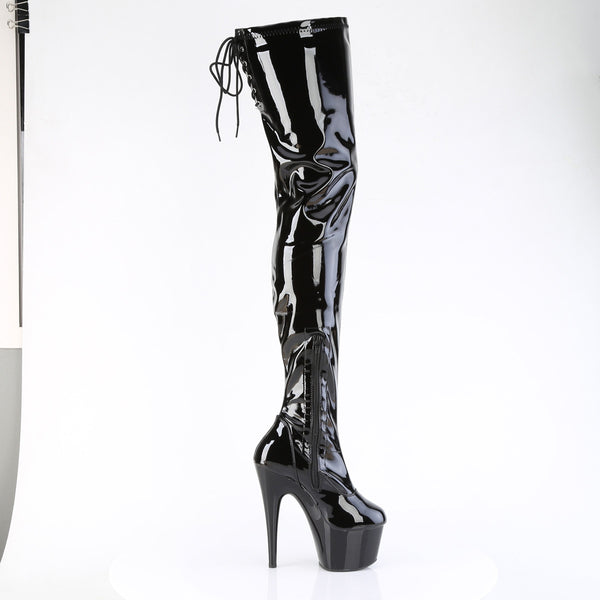 ADORE-4000SLT - Plateau Overknee Stiefel - Schwarz Lack | Pleaser
