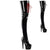 ADORE-4001WR Plateau Overknees Stiefel - Schwarz Lack mit Roter/Schwarzer Schnürung | Pleaser