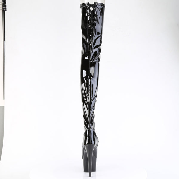 ADORE-4011 - Plateau Overknee Stiefel - Schwarz Lack | Pleaser