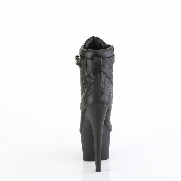 ADORE-700-05 Plateau Stiefeletten - Schwarz Leder | Pleaser