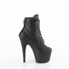ADORE-700-05 Plateau Stiefeletten - Schwarz Leder | Pleaser