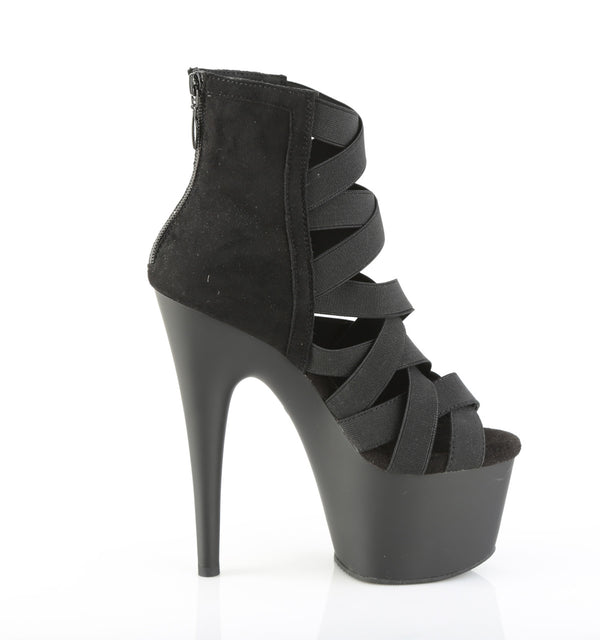 ADORE-700-24 Plateau Sandaletten Schwarz Stretch | Pleaser