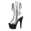ADORE-700-60FS Plateau Stiefeletten Transparent/Schwarz | Pleaser