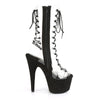 ADORE-700-60FS Plateau Stiefeletten Transparent/Schwarz | Pleaser