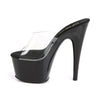 ADORE-701 Plateau Pantoletten Klar/Schwarz | Pleaser