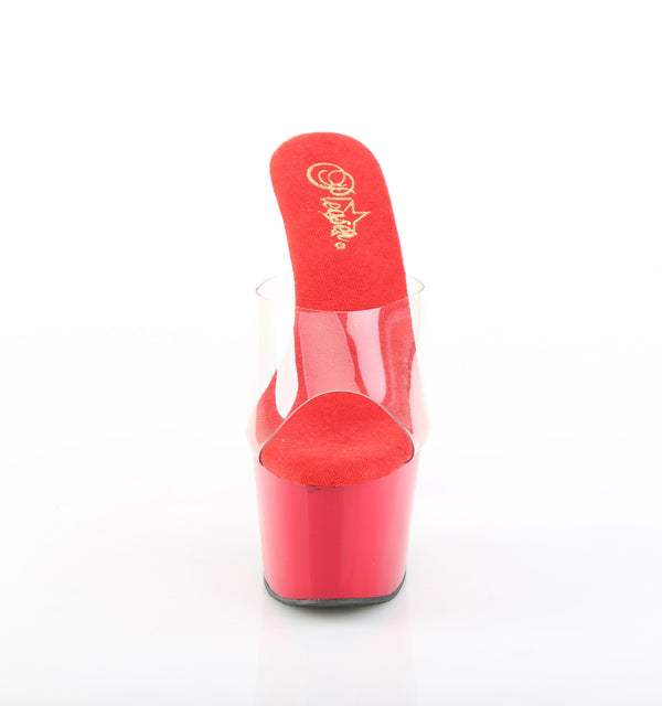 ADORE-701 Plateau Pantoletten Rot Lack | Pleaser