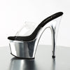 ADORE-701 Plateau Pantoletten Silber | Pleaser