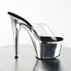 ADORE-701 Plateau Pantoletten Silber | Pleaser