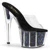 ADORE-701CG Plateau Pantoletten - Schwarz | Pleaser