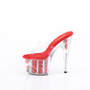 ADORE-701FL Plateau Pantoletten Rot Rosen | Pleaser