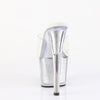 ADORE-701G Plateau Pantoletten Silber | Pleaser