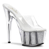 ADORE-701G Plateau Pantoletten Silber | Pleaser