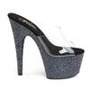 ADORE-701LG Plateau Pantoletten - Schwarz Glitzer | Pleaser
