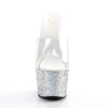 ADORE-701LG Plateau Pantoletten Silber | Pleaser