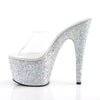 ADORE-701LG Plateau Pantoletten Silber | Pleaser