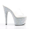 ADORE-701LG Plateau Pantoletten Silber | Pleaser