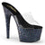 ADORE-701LG Plateau Pantoletten - Schwarz Glitzer | Pleaser