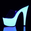 ADORE-701UV Plateau Pantoletten - Neon Weiß UV | Pleaser
