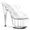 ADORE-702 Plateau Pantoletten transparent | Pleaser